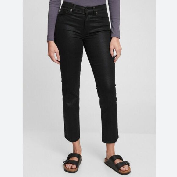 GAP Mid Rise Vintage Slim Black Coated Jeans Size 27/4 NWT - Picture 1 of 8